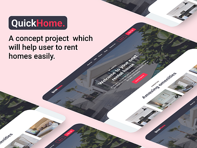 QuickHome landing page concept project design graphic design landing page minimal ui uiux ux web design