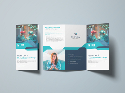 Medical, healthcare trifold brochure template