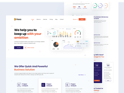 Hexa - SAAS Landing page design app design figma hexa landing page saas software uiux website