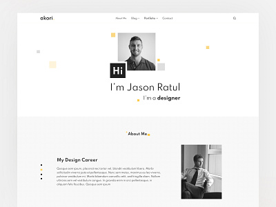 Designer Portfolio Blog website - akori