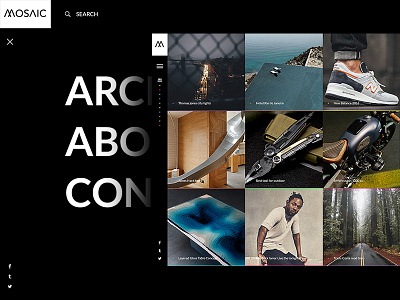 Mosaic-on Redesign animation atomic blog concept grid layout lifestyle mosaic new simple square