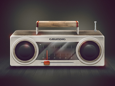 Radio fm grundig play radio sound wood