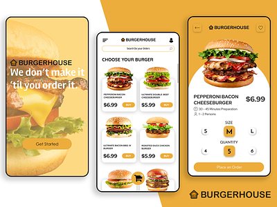 BurgerHouse Food Delivery burger design food delivery food delivery app food design icon illustration logo mobile ui ui