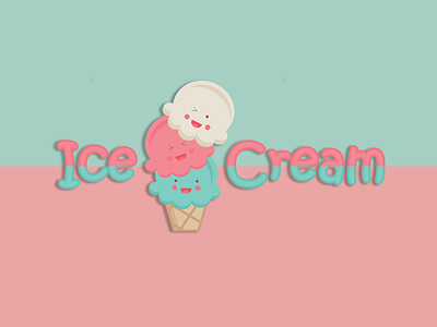 Ice Cream Logo app branding design figma flat ice cream icecream icon logo photoshop typography