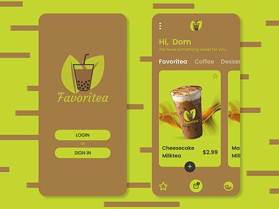 Favoritea app design figma food delivery app logo ui