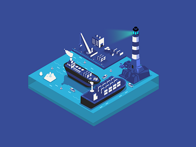 Shipping - Isometric Design 3d adobeillustrator branding design figma graphic design icon illustration isometric isometricdesign logo sea typography ui ux vector