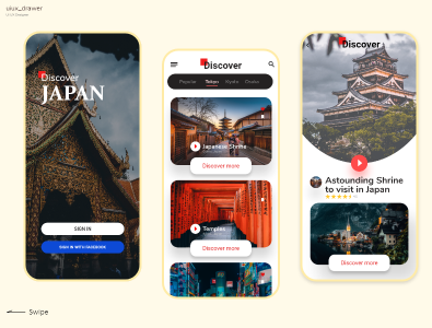 Japan Travel App UI design animation app branding design e commerce fashion app fashion shop app ui design japan travel app design ui uidesign uiux uiuxdesign ux web