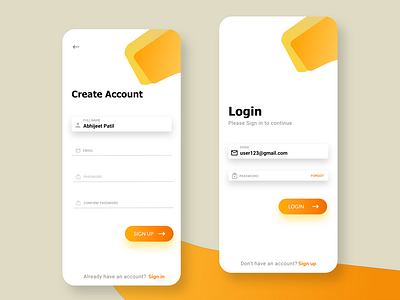 Login Page UI Design for android by Abhi patil on Dribbble