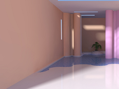 indoor mini swimming pool 3d rendering interior