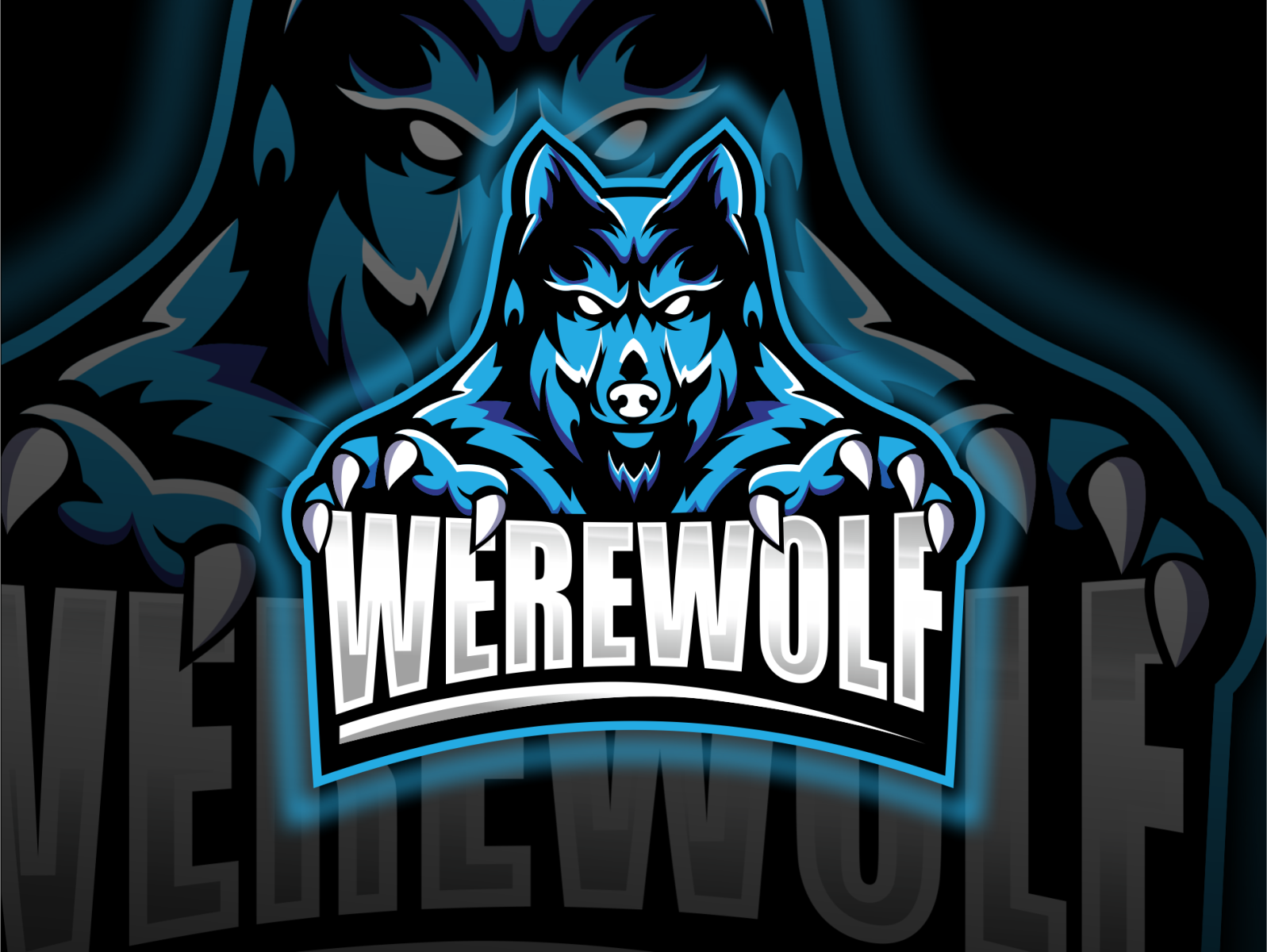 Werewolf Coat of Arms: Logo with Transparent Background, Werewolf Baring  Its Large Fangs