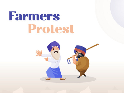 Dribbble cartoon character farmers farmers market farmersprotest illustration indian cartoon indian culture indian farmer indian vector politics protest punjabi sardar sticker vector