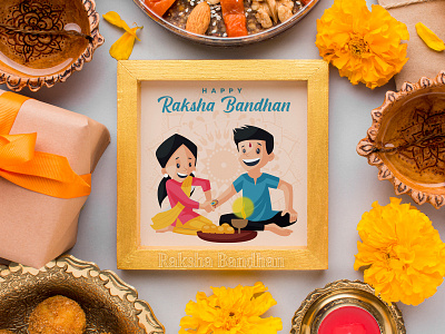 Raksha Bandhan Illustration and Banner