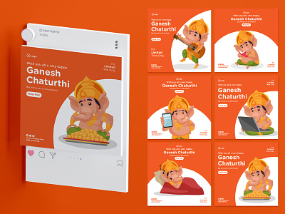 Happy Ganesh Chaturthi cartoon cartoon design character creative creativehatti design ganesh illustration india mascot sticker vector