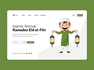 Ramadan Eid Al Filter - Landing Pages banner cartoon cartoon design character design graphic design illustration landing page sticker ui vector