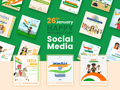 Indian Republic day | Character and banner design