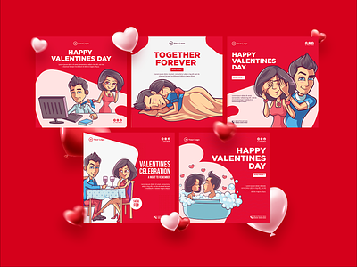 💕 Valentine Day | Character and Banner design 💕 branding cartoon cartoon design character classy creativehatti design emoji illustration india indian latest new red sticker valentine vector