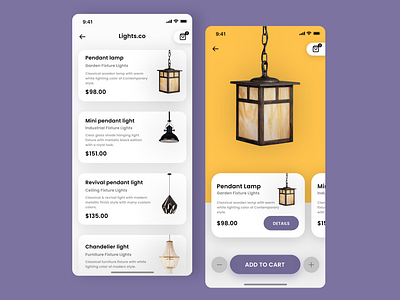 Lamps&Lights App Landing Page ui ui design web website