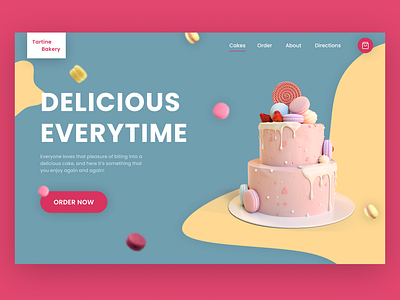 Landing Page design for Tartine Bakery-Cakes app branding design flat minimal pexels ui ui design ui designer uidesign uiux