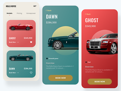 Interface design for Rolls Royce App app design minimal ui ui ux ui design ui designer uidesign uidesigner uiux