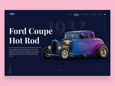 Landing Page Design for Ford Hot Rod Cars app design logo minimal ui ui design ui designer uidesign uiux web website