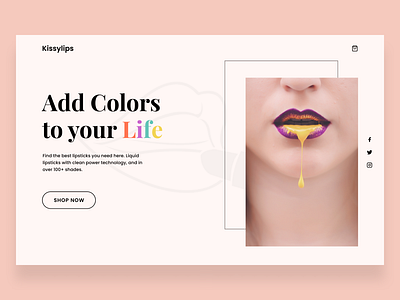 Landing Page design for Lipstick shop-Kissylips app design minimal ui ui ux ui design ui designer uidesign uiux web website