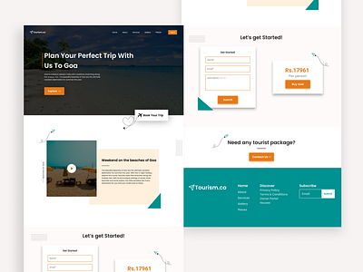 Landing page design for Tourism App app design minimal ui ui design ui designer uidesign uiux web website