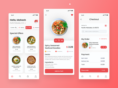 Food Delivery App app design minimal ui ui design uidesign uidesigner uiux ux