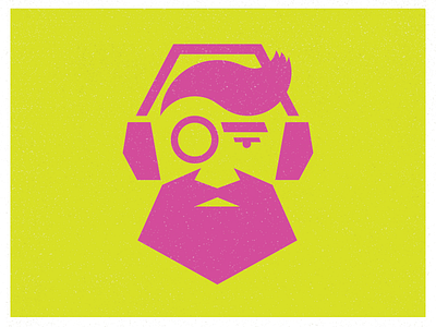 Bearded Gentleman Music beard logo design monocle music