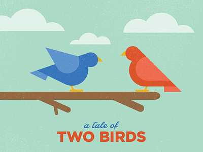 Tale Of Two Birds birds illustration minimal nature