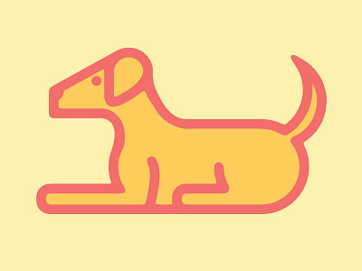 The Lying Dog bark canine dog full size dog logo simple vector yellow