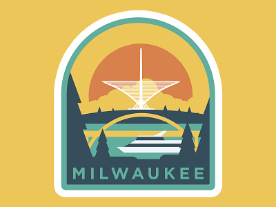 Milwaukee Badge art museum boating calatrava edelweiss hoan bridge midwest milwaukee river summer sunset trees wisconsin