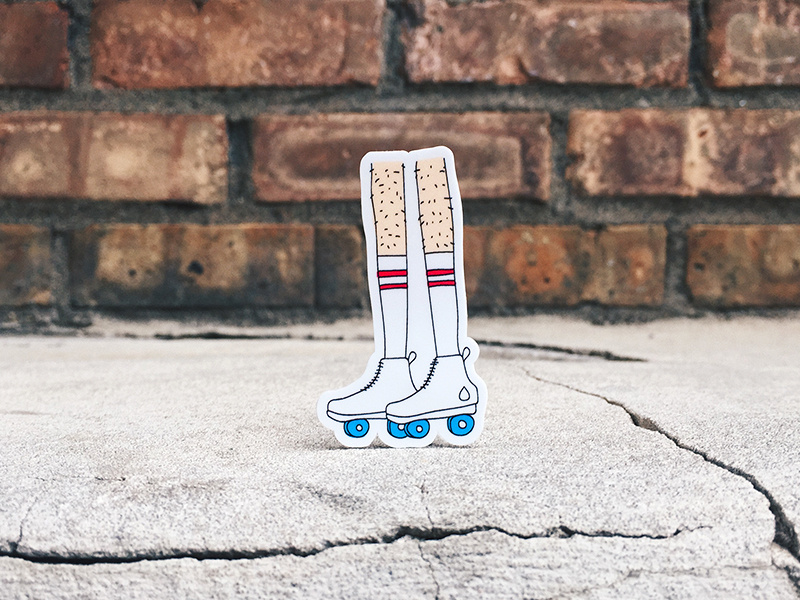 They See Me Rollin' fun socks legs skates illustration sticker mule sticker drip