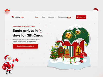 Christmas Landing page christmas christmas hero section christmas home page christmas landing page christmas logo christmas post danish home page designs landing page designs latest designs new christmas design sant claus santa home page ui ui designs wordpress website