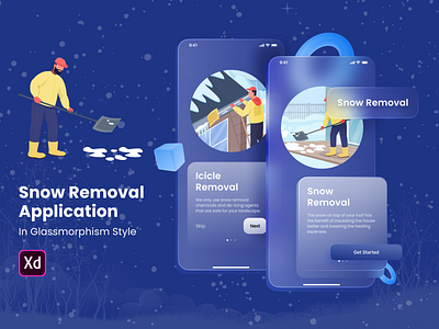 Snow removal app design 3d animation app design danishriaz glass morphism graphic design ios app design latest trends logo motion graphics new design presentation design ui ui designs