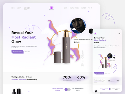 Beauty Product Page animation beauty product designs beauty products branding danish design dribbble shots graphic design home page designs illustration landing page designs latest designs logo new designs shots ui website website designs