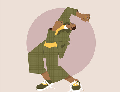 Dancing Man design flat illustration vector