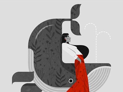 Lovely Whale! character flat graphic design illustration