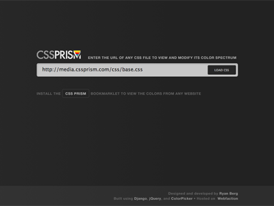 CSS Prism 1.5 homepage webapp