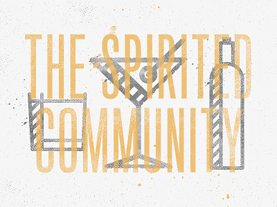 The Spirited Community alcohol bbg drew rios drinks icon iconography illustration retro screenprint spirits texture whiskey
