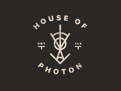 House of Photon logo badge brand dark drew rios emblem hipster house logo photography seal stamp symmetry