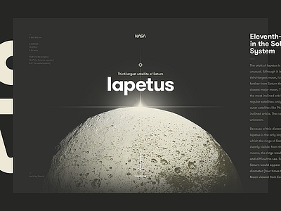 Iapetus article blog dark image minimal nasa photography simple space web