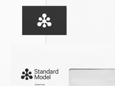 Standard Model branding card envelope identity model particles standard stationary