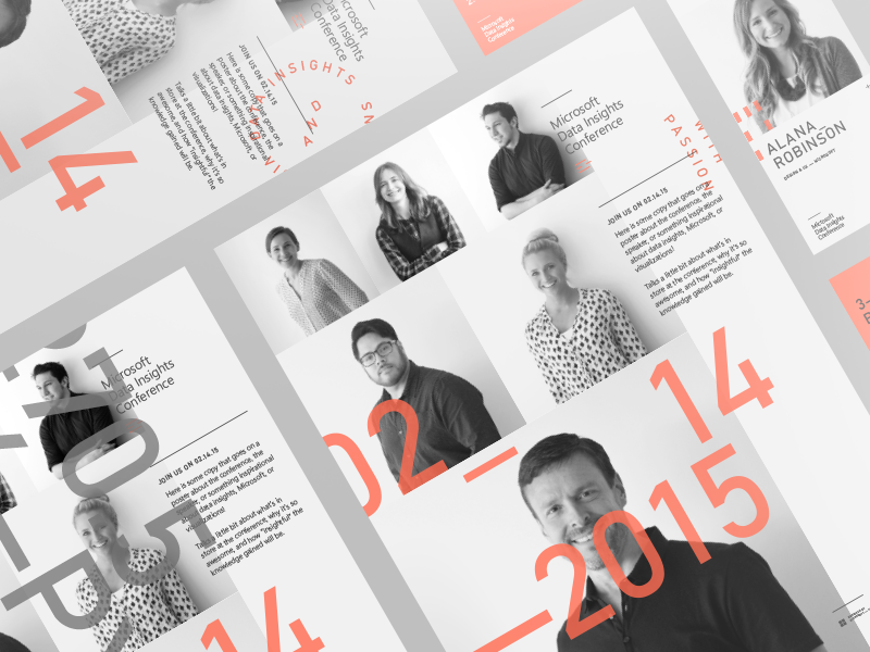 Microsoft Data Insights Posters modern simple minimal badge posters visualization bi conference identity branding print microsoft