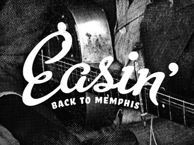 Easin' Back to Memphis blues festival logo memphis music script sleepy johns vintage