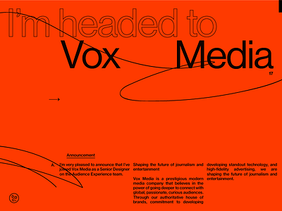 Headed to Vox flat helvetica hmm layout old school orange sans simple swiss vox media weird