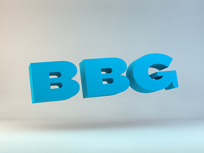 BBG in 3D 3d bbg bright bright great cinema 4d falling floating font logo soft type typography