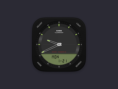 Casio clock – iOS icon style