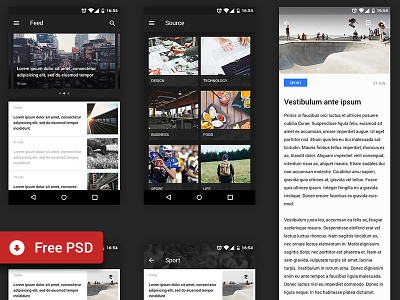 Freebie - Reader UI kit (Android) android freebie material design reader ui