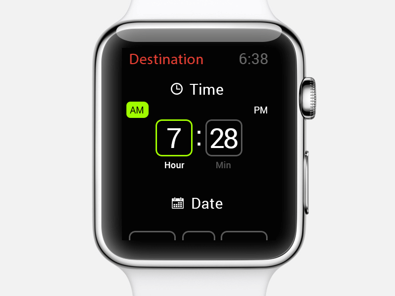 Set time in DeLorean (Apple Watch)