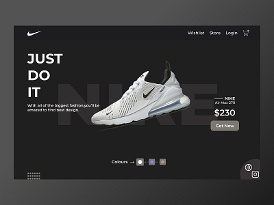 Landing Page - Nike Airmax app design illustration illustrator logo minimal ui ux web website